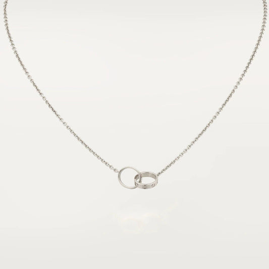 [Perla Lux]LOVE NECKLACE PINK GOLD AND SILVER