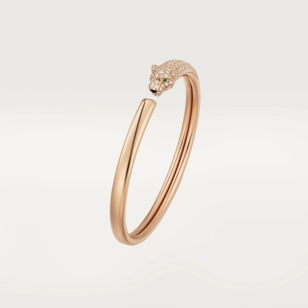 [Perla Lux]PANTHERE ROSE GOLD DIAMOND OPEN BRACELET