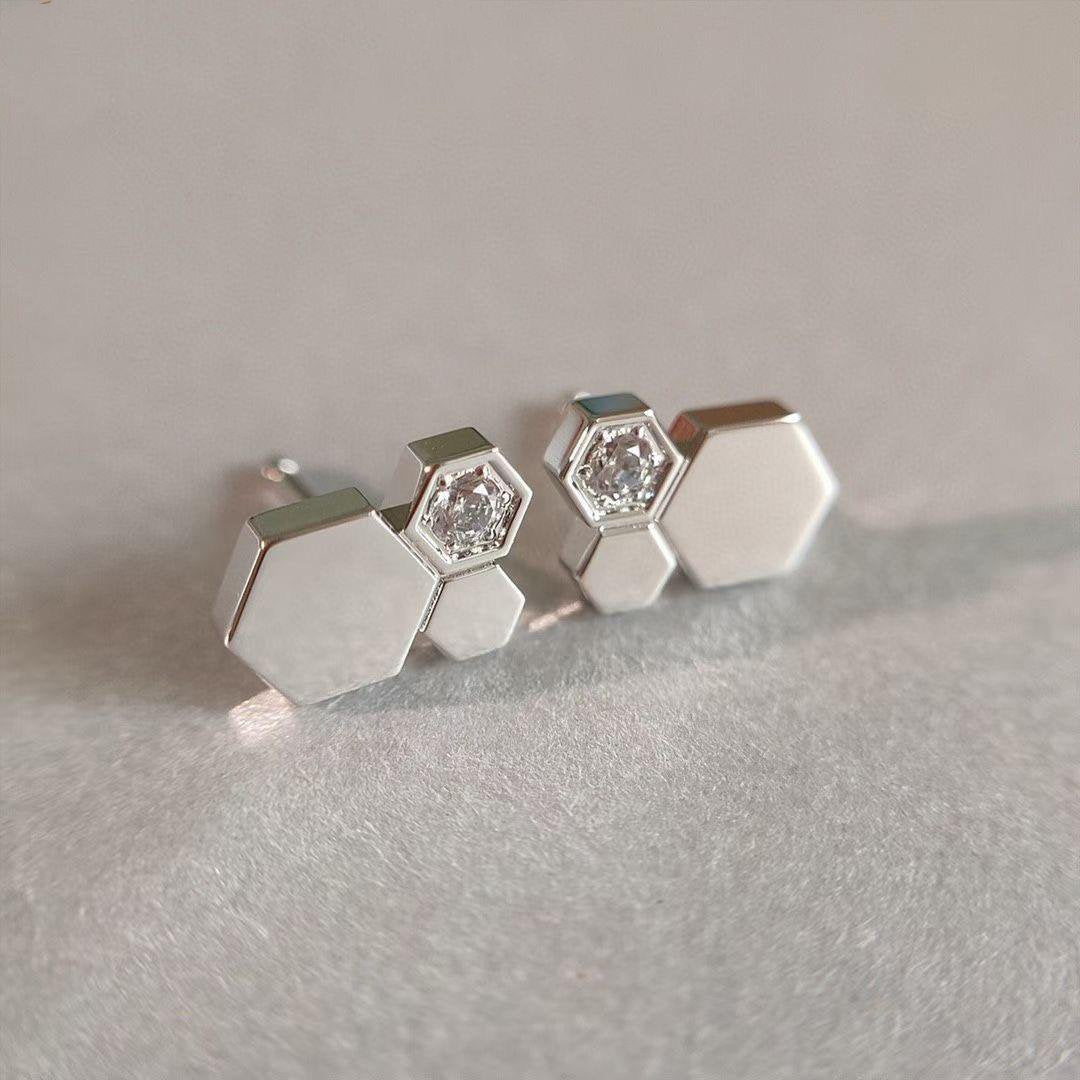 [Perla Lux]BEE LOVE SILVER DIAMOND EARRINGS