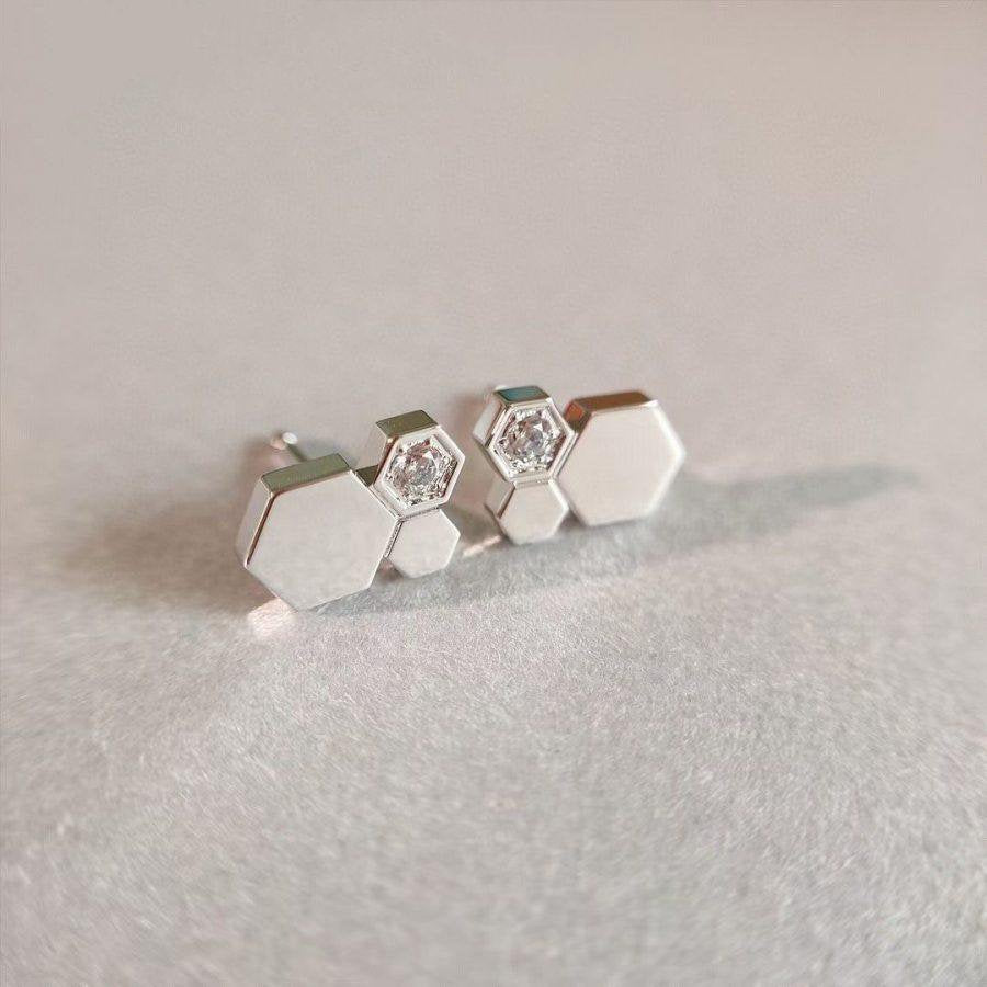 [Perla Lux]BEE LOVE SILVER DIAMOND EARRINGS