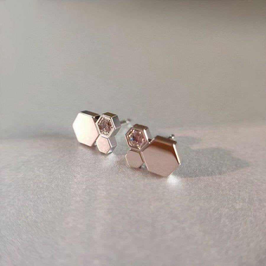 [Perla Lux]BEE LOVE SILVER DIAMOND EARRINGS