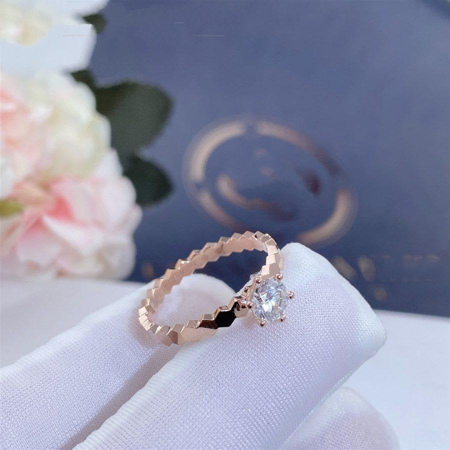 [Perla Lux]BEE LOVE RING PINK GOLD 1 DIAMOND