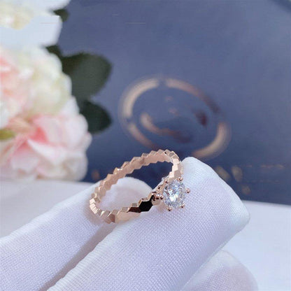 [Perla Lux]BEE LOVE RING PINK GOLD 1 DIAMOND