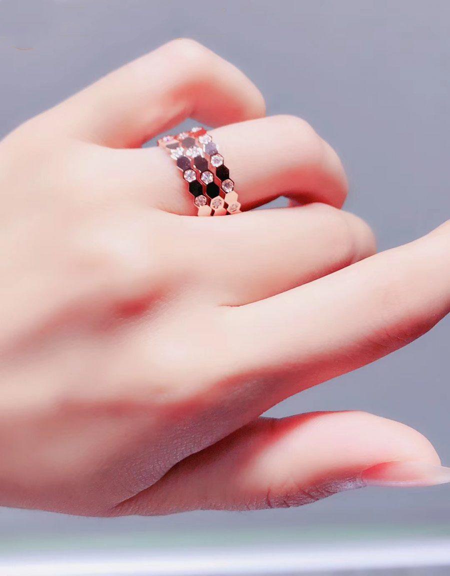 [Perla Lux]BEE LOVE RING PINK GOLD DIAMOND