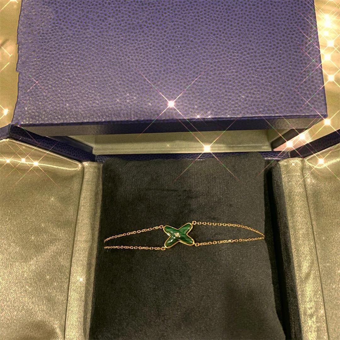 [Perla Lux]JEUX BRACELET MALACHITE PINK GOLD 1 DIAMOND