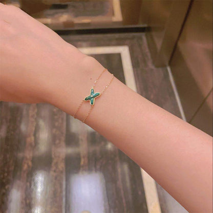 [Perla Lux]JEUX BRACELET MALACHITE PINK GOLD 1 DIAMOND