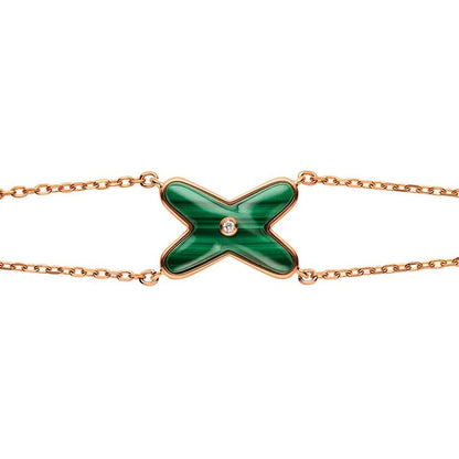 [Perla Lux]JEUX BRACELET MALACHITE PINK GOLD 1 DIAMOND