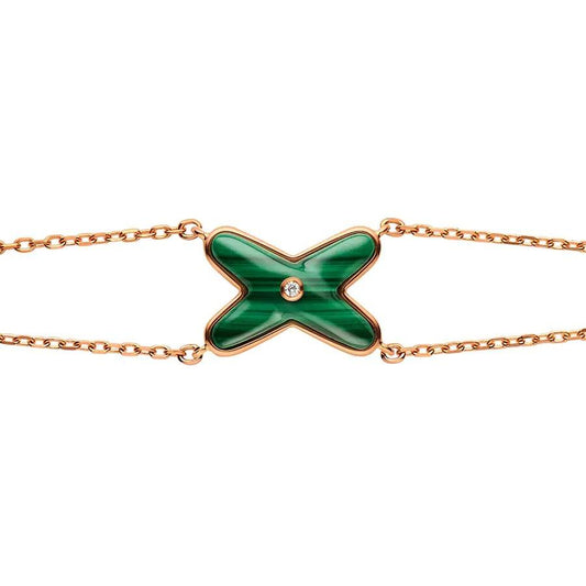 [Perla Lux]JEUX BRACELET MALACHITE PINK GOLD 1 DIAMOND
