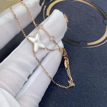 [Perla Lux]JEUX BRACELET WHITE MOP PINK GOLD 1 DIAMOND