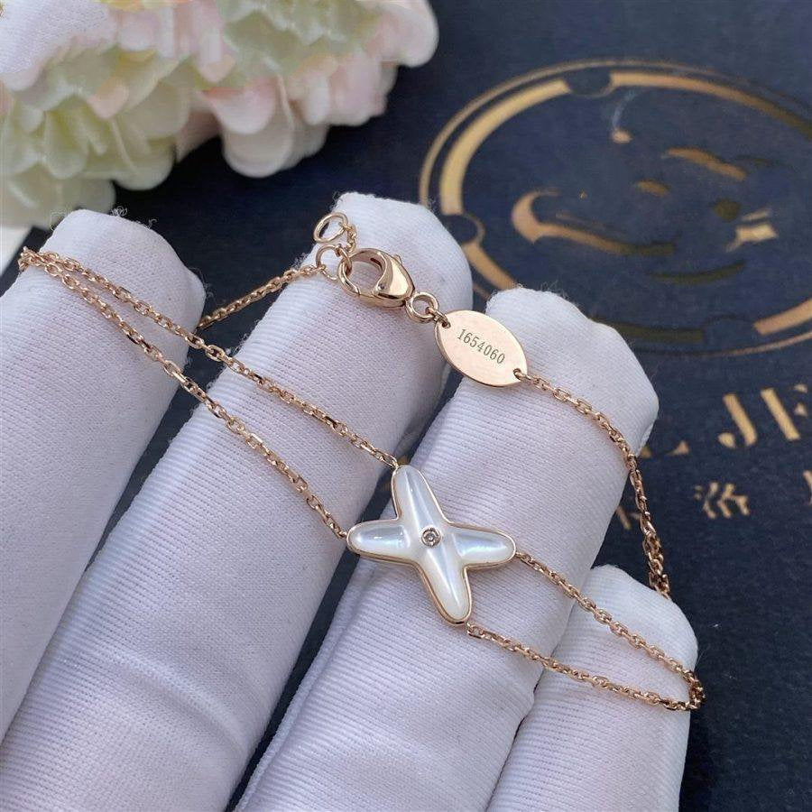 [Perla Lux]JEUX BRACELET WHITE MOP PINK GOLD 1 DIAMOND