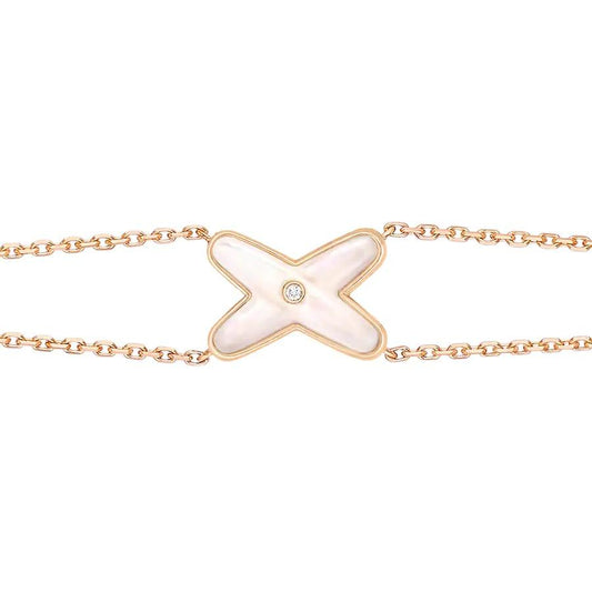 [Perla Lux]JEUX BRACELET WHITE MOP PINK GOLD 1 DIAMOND