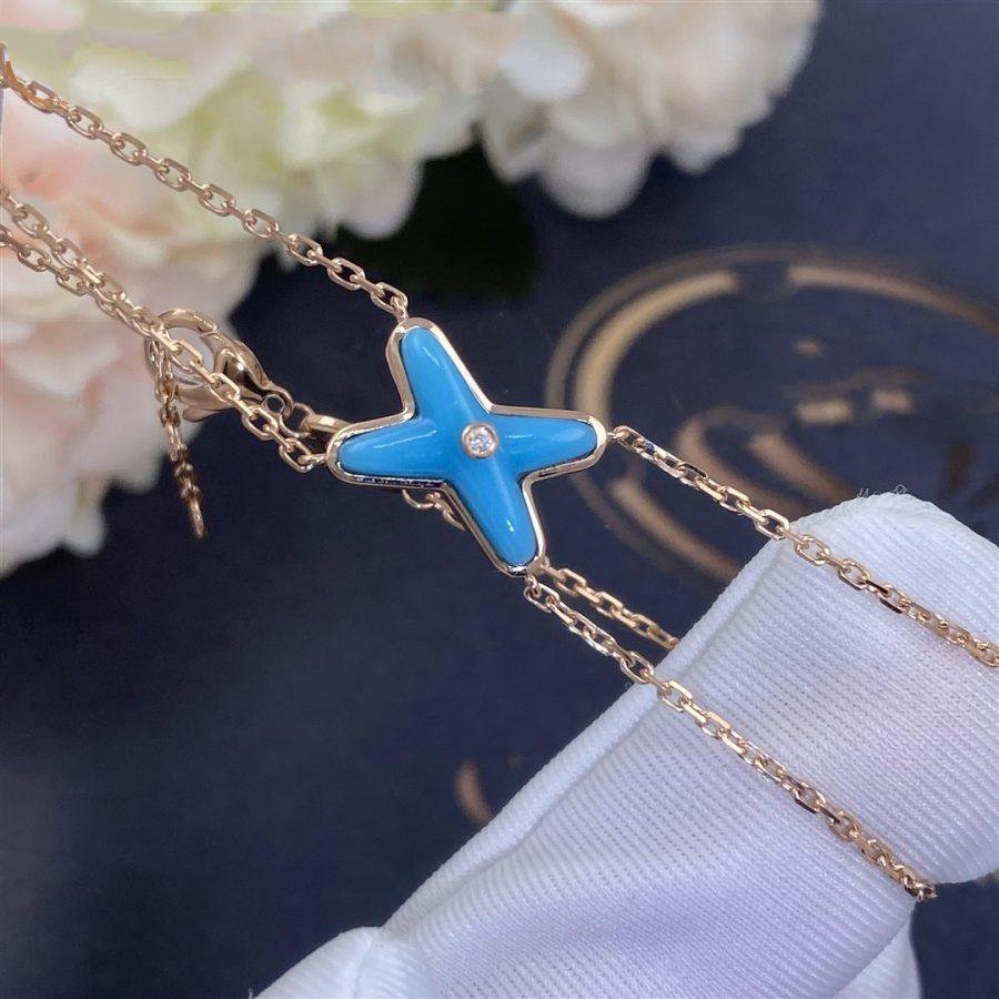 [Perla Lux]JEUX BRACELET TURQUOISE PINK GOLD 1 DIAMOND