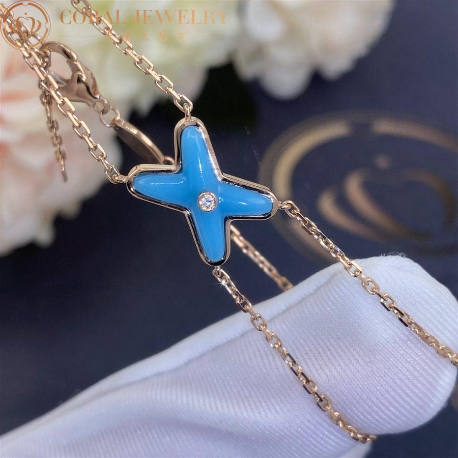 [Perla Lux]JEUX BRACELET TURQUOISE PINK GOLD 1 DIAMOND