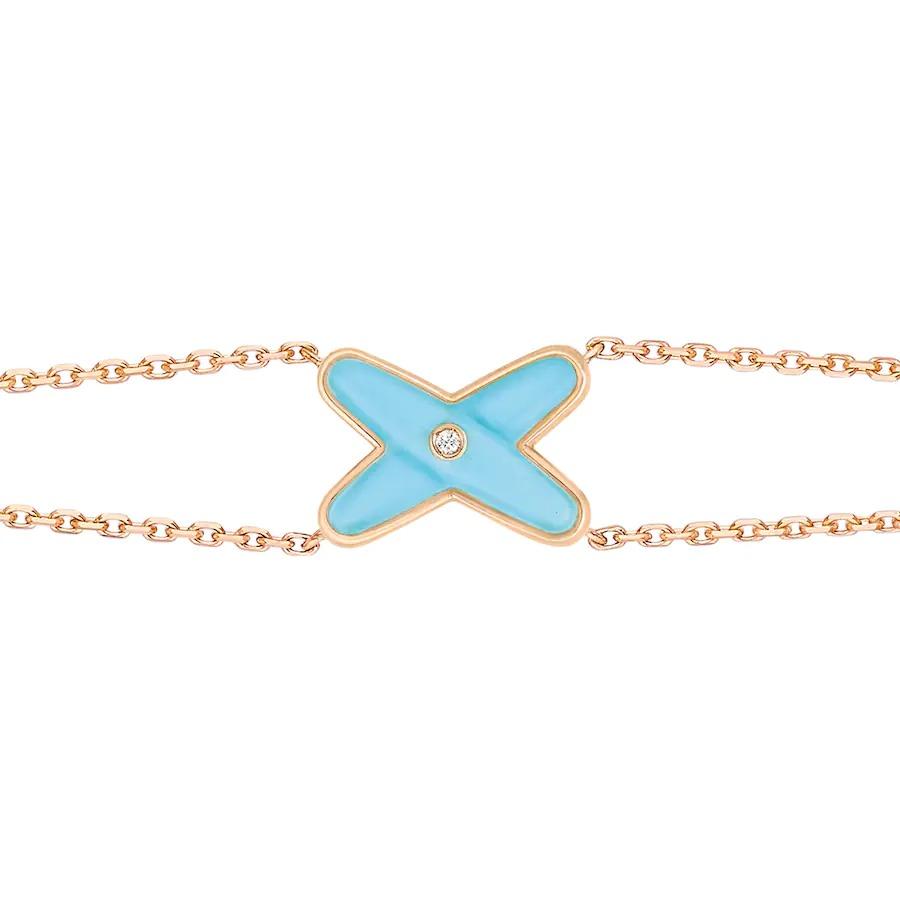 [Perla Lux]JEUX BRACELET TURQUOISE PINK GOLD 1 DIAMOND