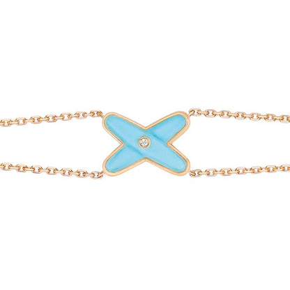 [Perla Lux]JEUX BRACELET TURQUOISE PINK GOLD 1 DIAMOND