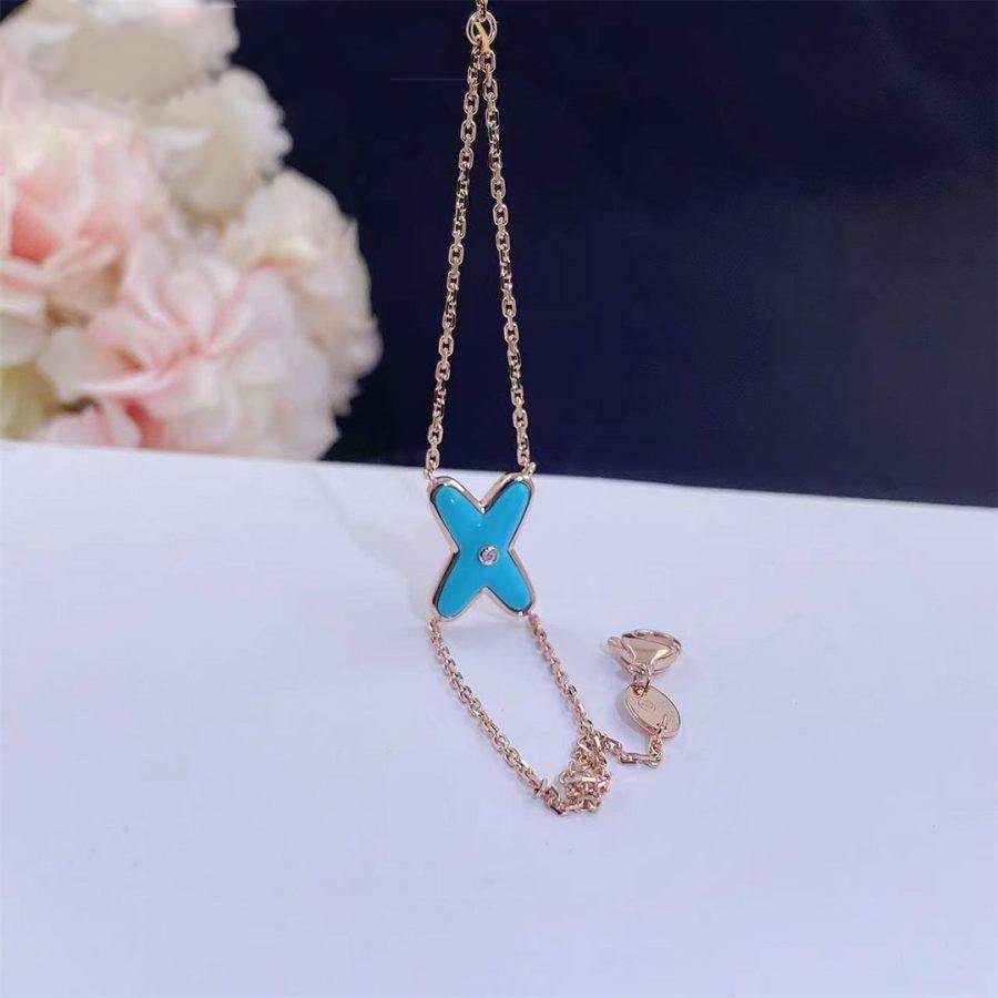 [Perla Lux]JEUX BRACELET TURQUOISE PINK GOLD 1 DIAMOND