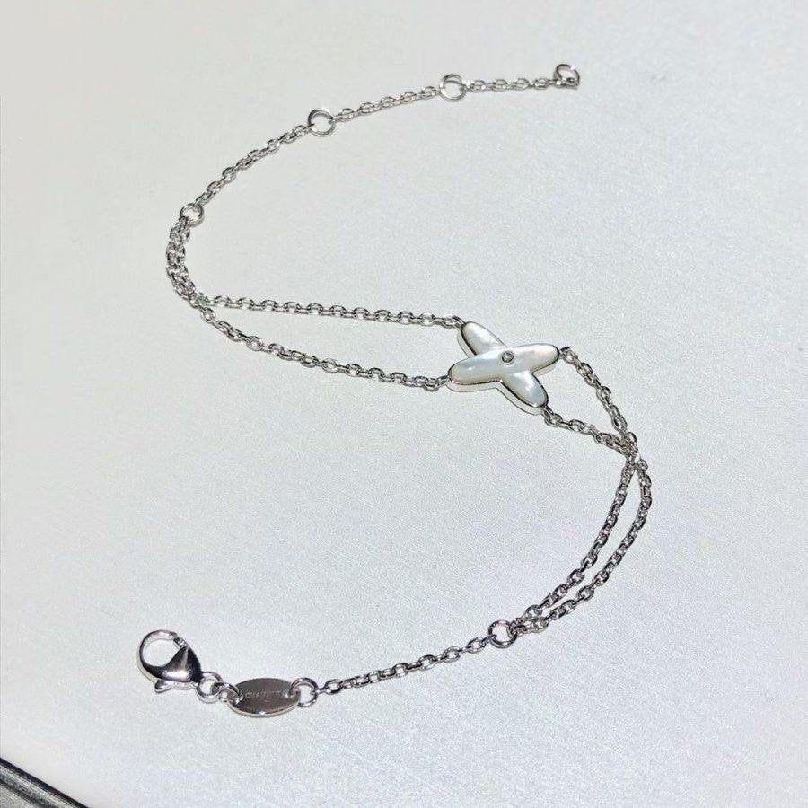 [Perla Lux]JEUX BRACELET WHITE MOP SILVER 1 DIAMOND