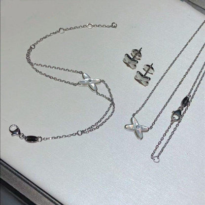 [Perla Lux]JEUX BRACELET WHITE MOP SILVER 1 DIAMOND