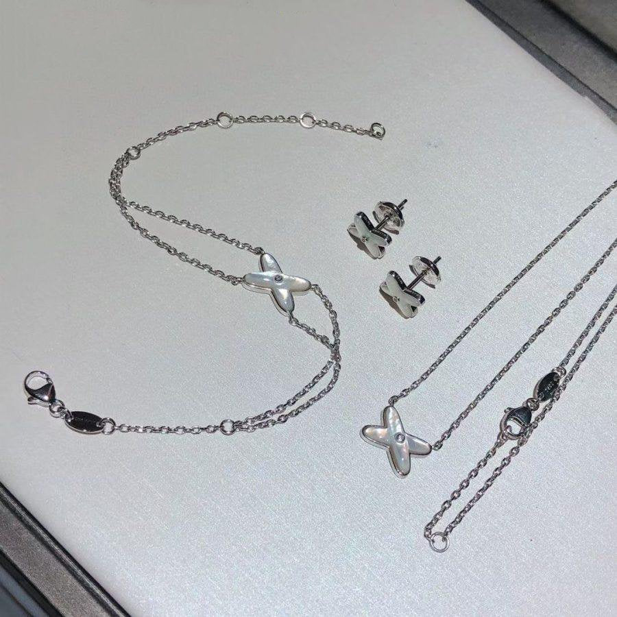 [Perla Lux]JEUX BRACELET WHITE MOP SILVER 1 DIAMOND