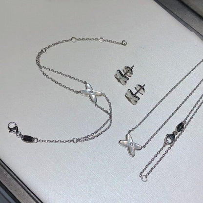 [Perla Lux]JEUX BRACELET WHITE MOP SILVER 1 DIAMOND