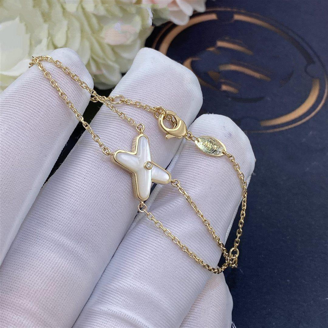 [Perla Lux]JEUX BRACELET WHITE MOP GOLD 1 DIAMOND