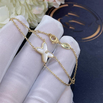 [Perla Lux]JEUX BRACELET WHITE MOP GOLD 1 DIAMOND