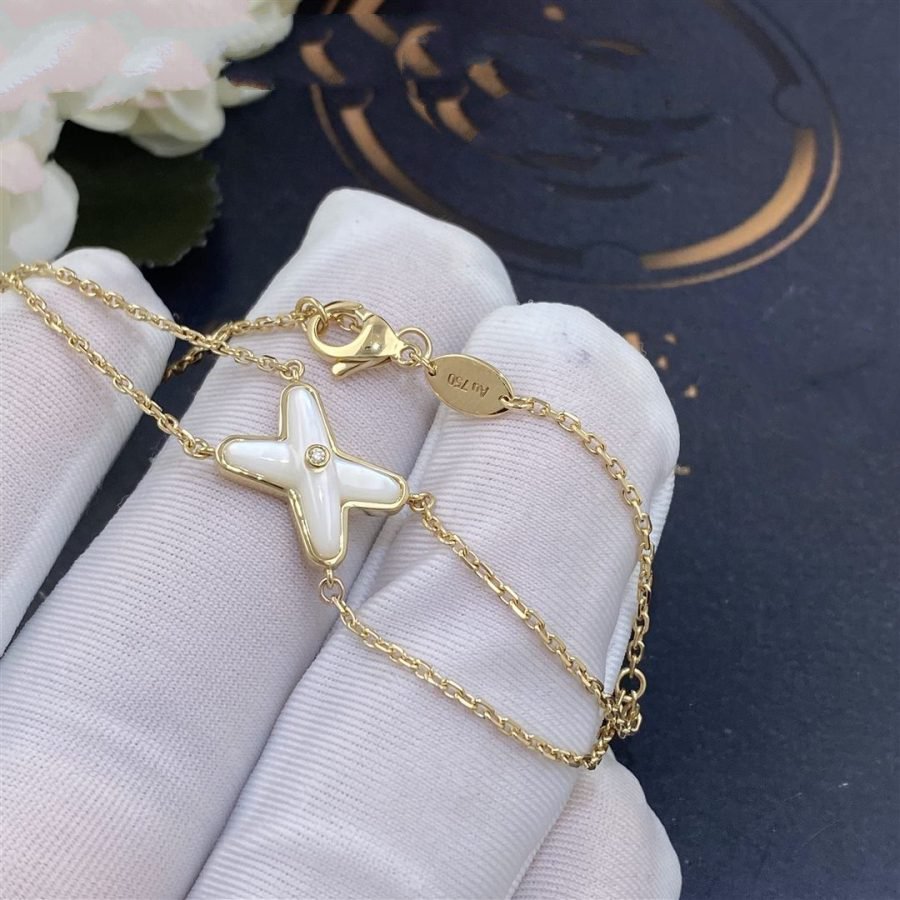 [Perla Lux]JEUX BRACELET WHITE MOP GOLD 1 DIAMOND