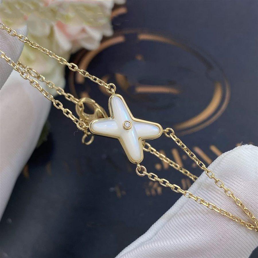 [Perla Lux]JEUX BRACELET WHITE MOP GOLD 1 DIAMOND