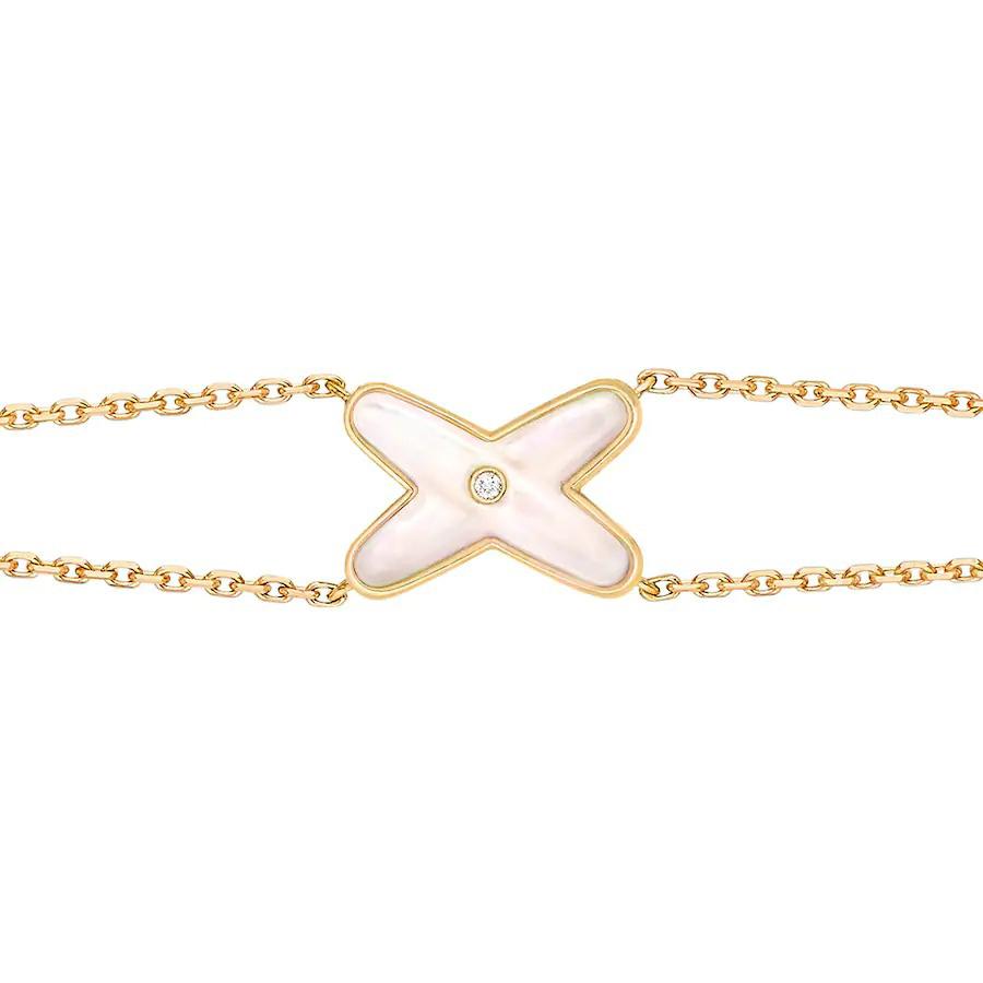 [Perla Lux]JEUX BRACELET WHITE MOP GOLD 1 DIAMOND