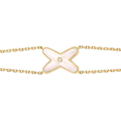 [Perla Lux]JEUX BRACELET WHITE MOP GOLD 1 DIAMOND