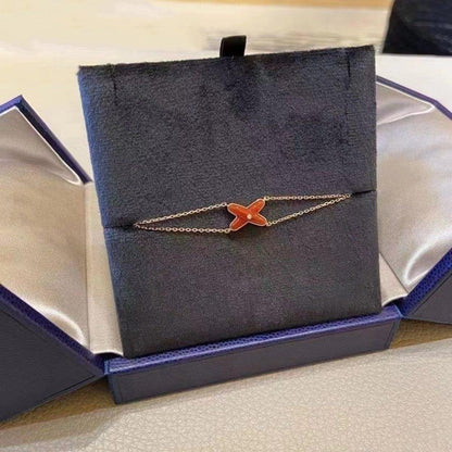 [Perla Lux]JEUX BRACELET CARNELIAN PINK GOLD 1 DIAMOND