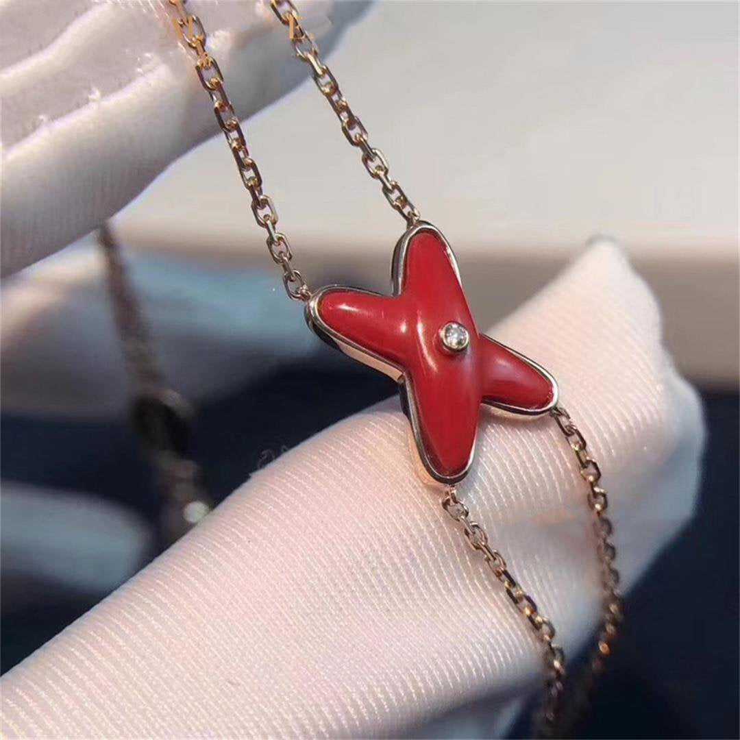 [Perla Lux]JEUX BRACELET CARNELIAN PINK GOLD 1 DIAMOND