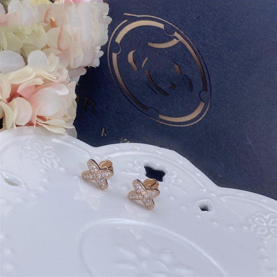 [Perla Lux]JEUX DE PINK GOLD DIAMOND EARRINGS