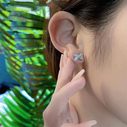 [Perla Lux]JEUX DE SILVER DIAMOND EARRINGS