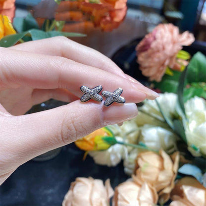 [Perla Lux]JEUX DE SILVER DIAMOND EARRINGS