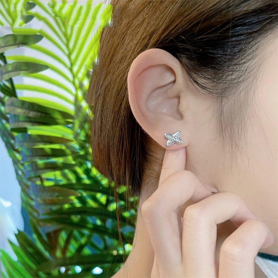 [Perla Lux]JEUX DE SILVER DIAMOND EARRINGS