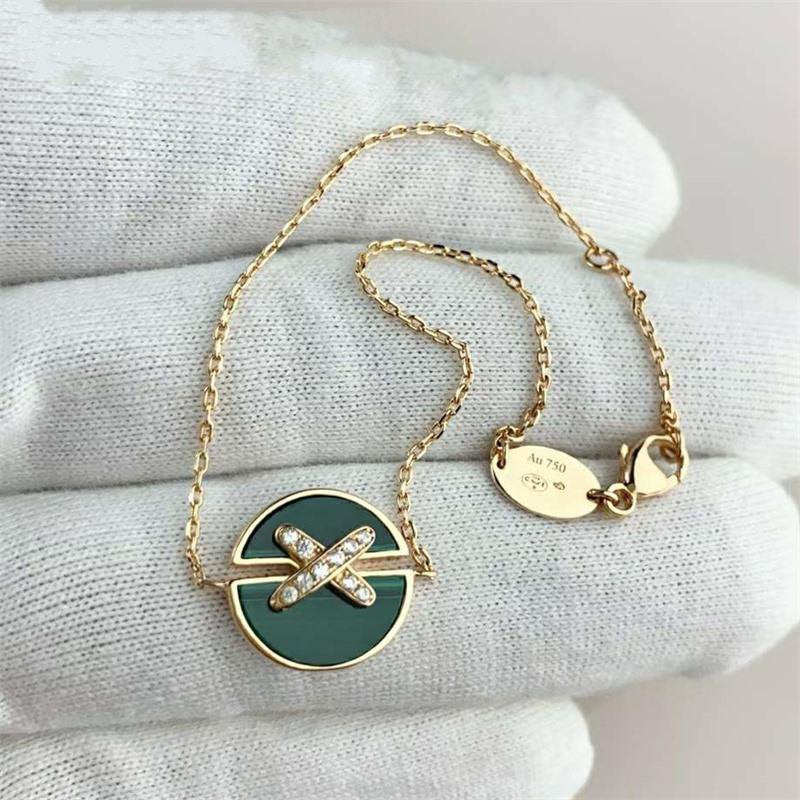 [Perla Lux]JEUX DE BRACELET MALACHITE PINK GOLD DIAMONDS