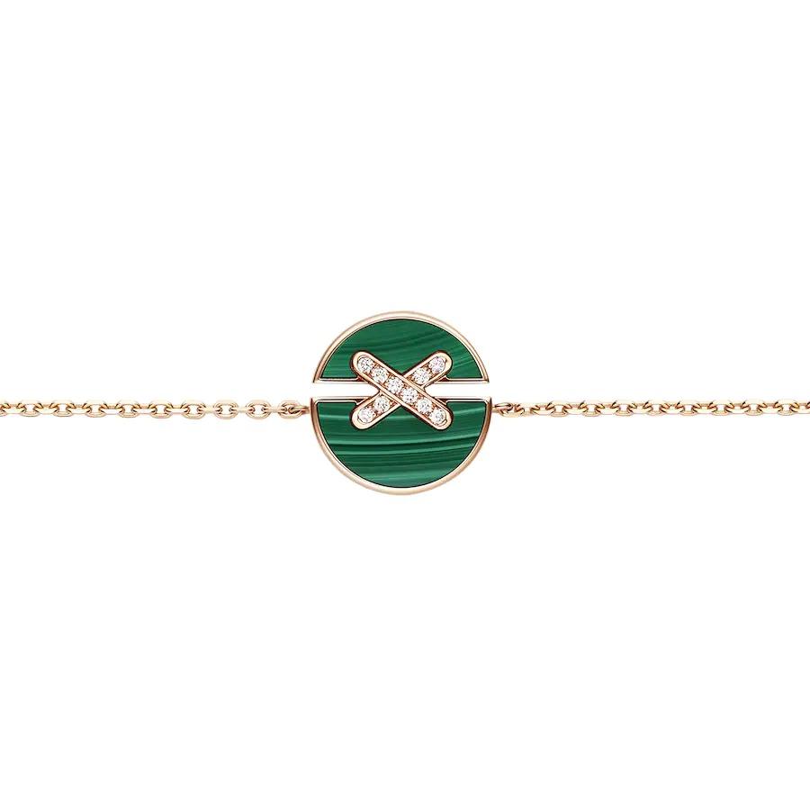 [Perla Lux]JEUX DE BRACELET MALACHITE PINK GOLD DIAMONDS