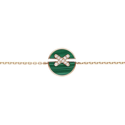 [Perla Lux]JEUX DE BRACELET MALACHITE PINK GOLD DIAMONDS