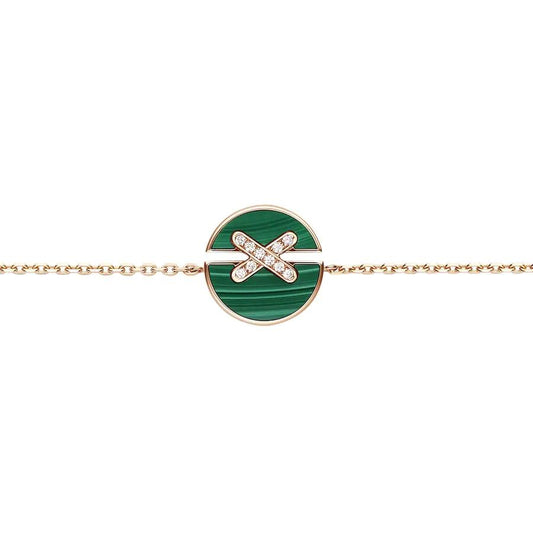 [Perla Lux]JEUX DE BRACELET MALACHITE PINK GOLD DIAMONDS