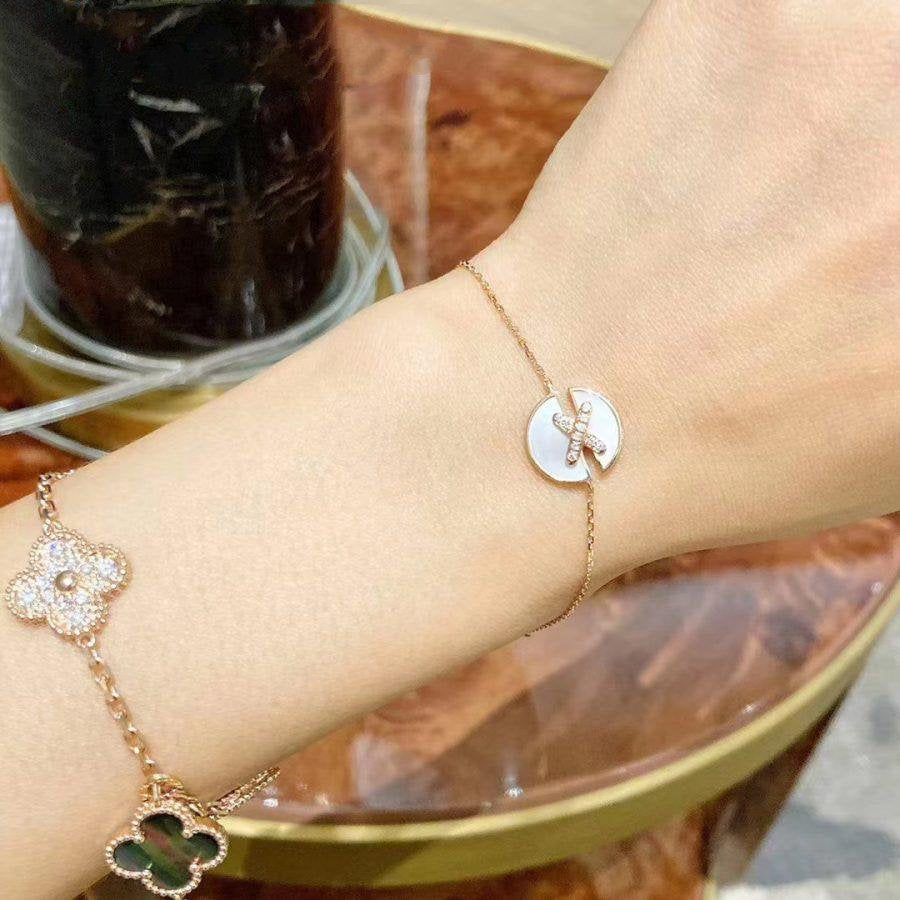 [Perla Lux]JEUX DE BRACELET MOP PINK GOLD DIAMONDS