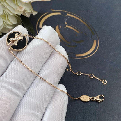 [Perla Lux]JEUX DE BRACELET ONYX PINK GOLD DIAMOND