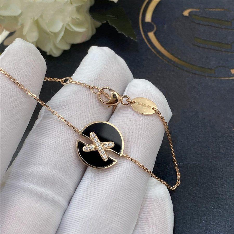 [Perla Lux]JEUX DE BRACELET ONYX PINK GOLD DIAMOND
