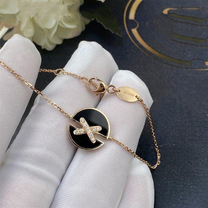 [Perla Lux]JEUX DE BRACELET ONYX PINK GOLD DIAMOND