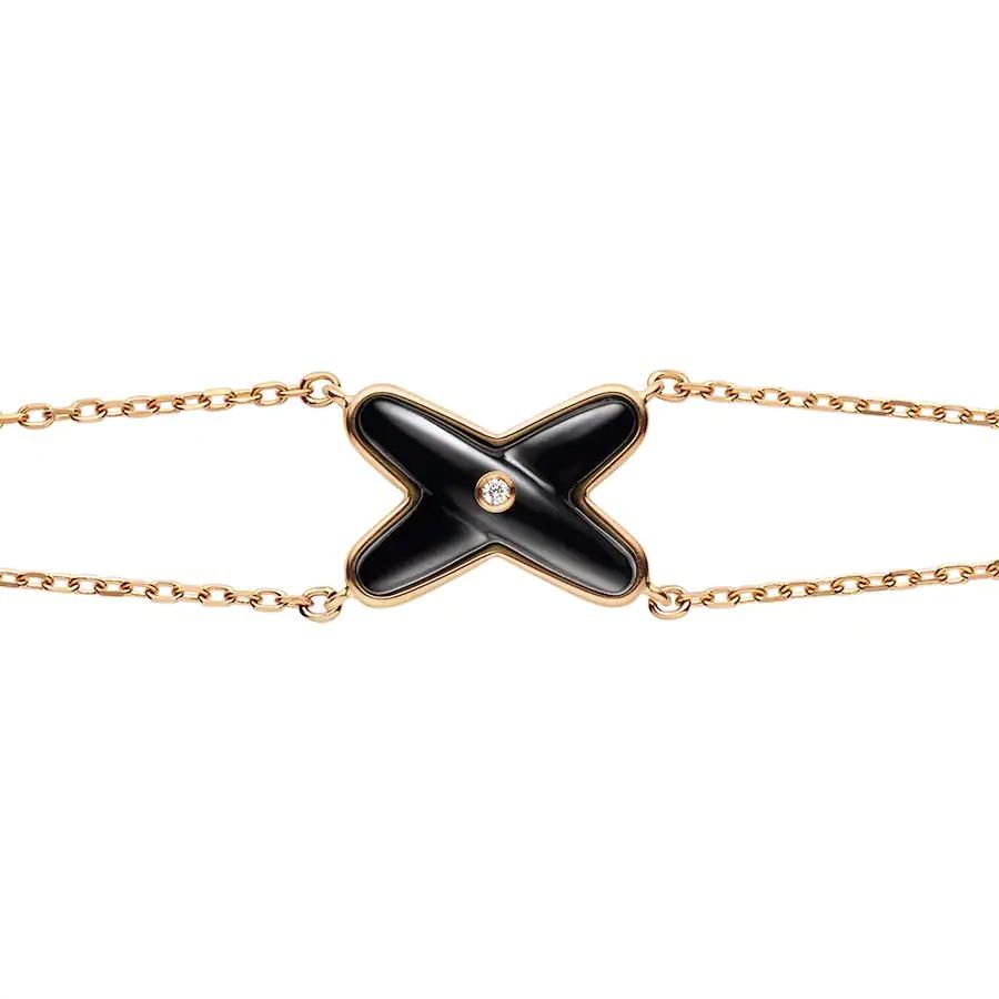 [Perla Lux]JEUX BRACELET ONYX PINK GOLD 1 DIAMOND
