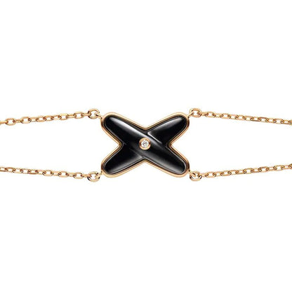 [Perla Lux]JEUX BRACELET ONYX PINK GOLD 1 DIAMOND