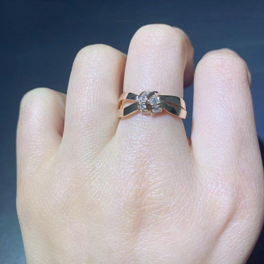 [Perla Lux]LIENS RING PINK GOLD DIAMOND