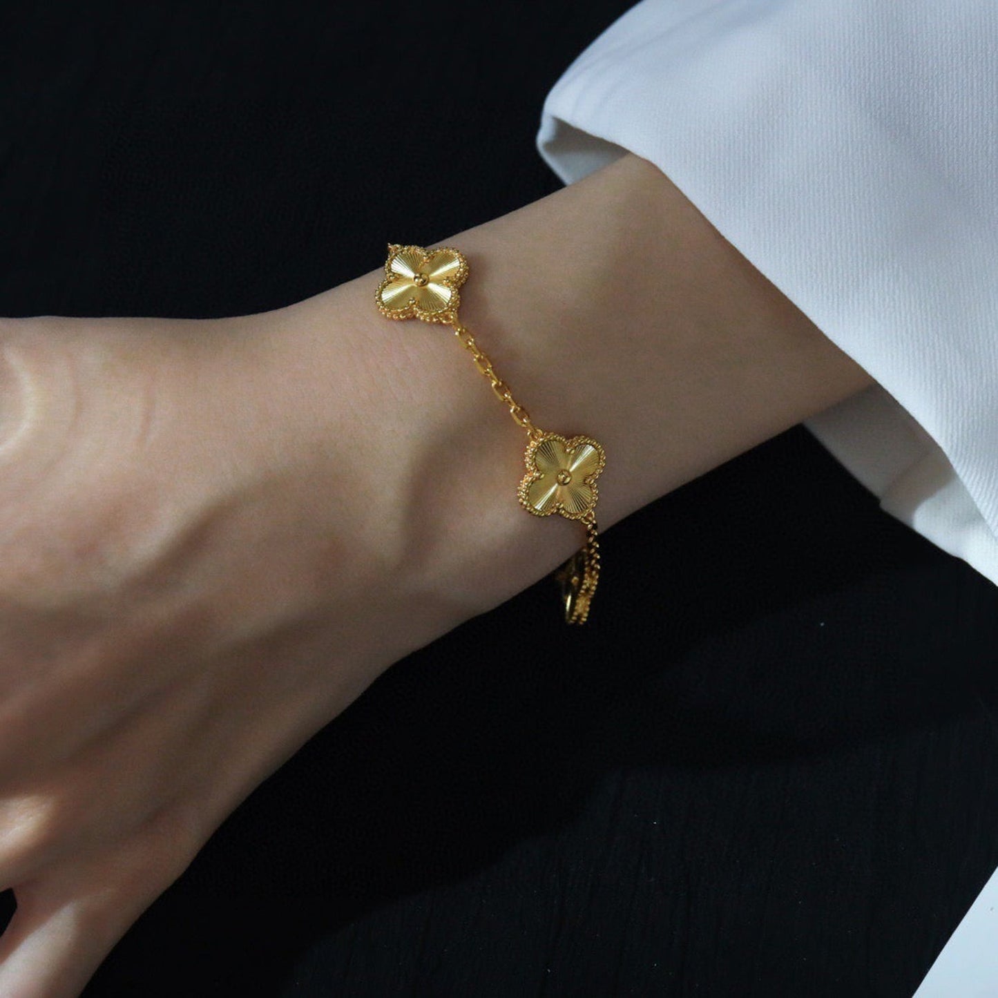 [Perla Lux]CLOVER 5 FLOWERS LASER BRACELET