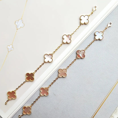 [Perla Lux]CLOVER 5 PINK MOP BRACELET