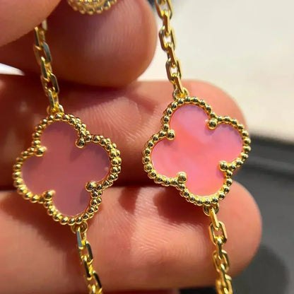 [Perla Lux]CLOVER 5 PINK MOP BRACELET